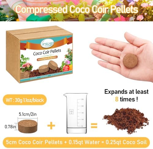Legigo 100 Pcs 50mm Organic Coco Coir Pellets, Seed Starter Soil Pods - Image 2