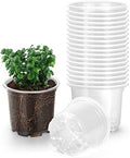 OUPSAUI 20 Pack 3.5 Inch Clear Nursery Pots with Drainage Holes for Plant by OUPSAUI