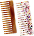Hair Detangling Comb, 2 Pack Large Cellulose Acetate Wide Tooth by TaShow