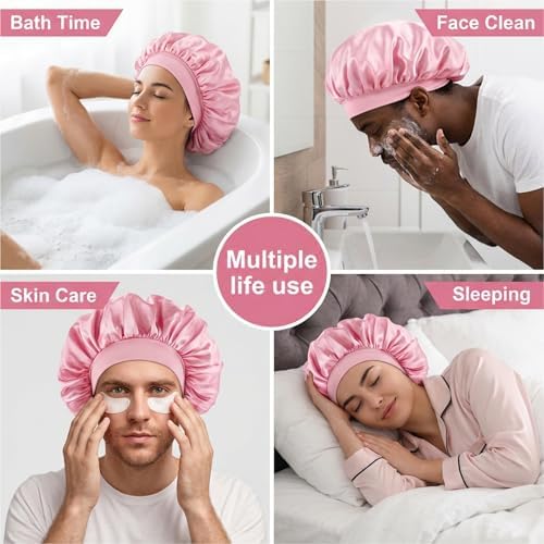 WLLHYF Silk Bonnet for Men, Satin Bonnet Elastic Band Silk Sleep Cap Soft Adjustable Hair Cap Hair Wrap for Women Sleeping - Image 5