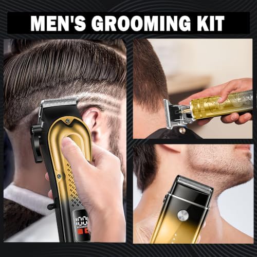 3-in-1 Hair Clippers for Men, Beard Trimmer & Foil Shaver, Golden - Image 2