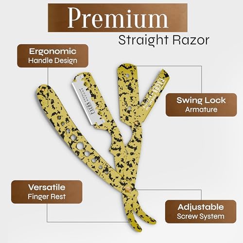 Facón Straight Razors for Men - Professional Barber Straight Edge Razor Kit with 100 Blades, Classic Stainless Steel Barbero Shaver for a Smooth & Precise Shave, Premium Barber Razor for Men's Shaving - Image 6