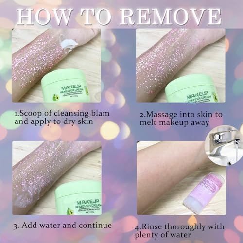 Purple Hair Glitter Stick for Kids,Waterproof Mermaid Purple Body Face Glitter Stick,Mardi Gras Accessories Chunky Sequins for Singer Concert Festival,Halloween Glitter Cosplay Makeup - Image 5