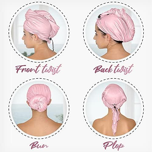 Microfiber Hair Towel Wrap for Women – Large Fast Drying Hair Towel with Patented Clip – Anti-Frizz, Super Absorbent, Silky Smooth Microfiber – Plopping Hair Wrap for Curly, Wavy & Straight Hair - Image 6