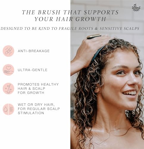 MANTA Pulse Electric Scalp Massage Brush – Wet Exfoliating Scalp Massager, Shampoo Brush for Hair Growth with Shower Holder, Grey - Image 5