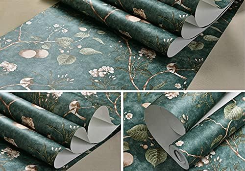 Q QIHANG Non-Woven Wallpaper 1.73' W x 32.8' L (Dark Green) - Image 4