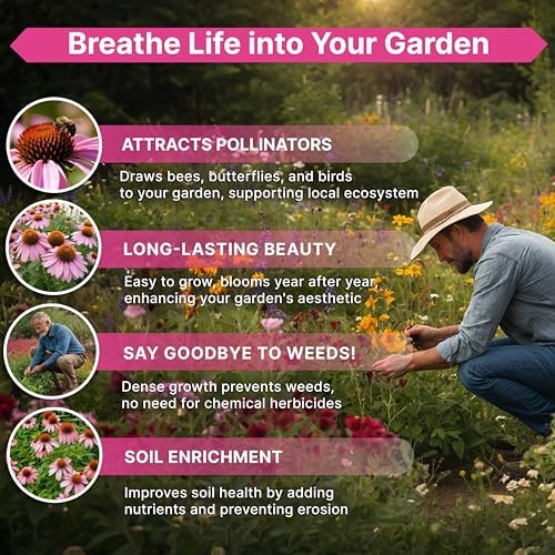 Organo Republic Echinacea Seeds Pack 4 oz - Over 37,500 Non-GMO Heirloom Echinacea Seeds for Planting, Perennial Flowers in Individual Packet, Coneflower for Planting Indoor & Outdoors - Image 5