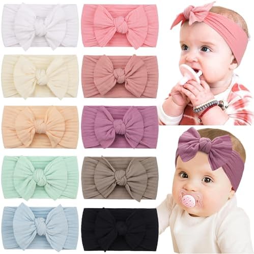CÉLLOT 10 Colors Super Stretchy Soft Knot Hair Bows Baby Girl Headbands by C%C3%89LLOT