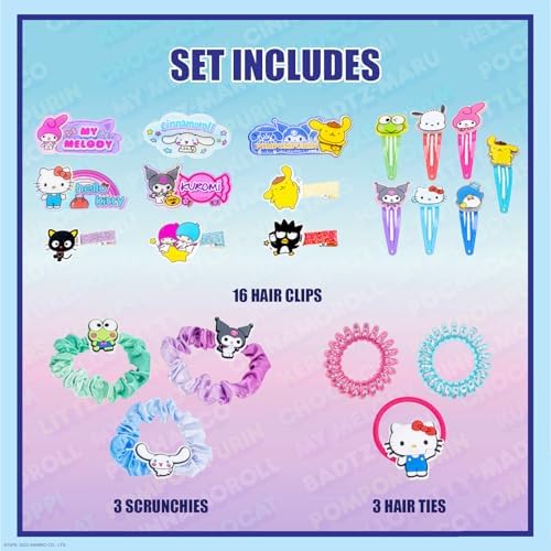Hello Kitty Hair Accessories Set with Hair Clips, Bows & Scrunchies - Image 2
