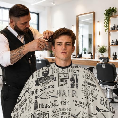Barber Cape for Men, Professional Hair Cutting Cape for Salon Use - Image 6