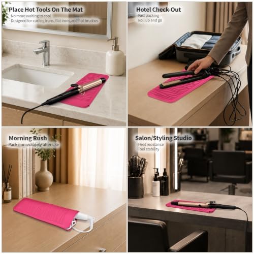 2 Pack Silicone Heat Resistant Travel Pouch for Straighteners, Crimpers, Curling Wands, Flat Irons and Hot Hair Styling Tools - Image 7