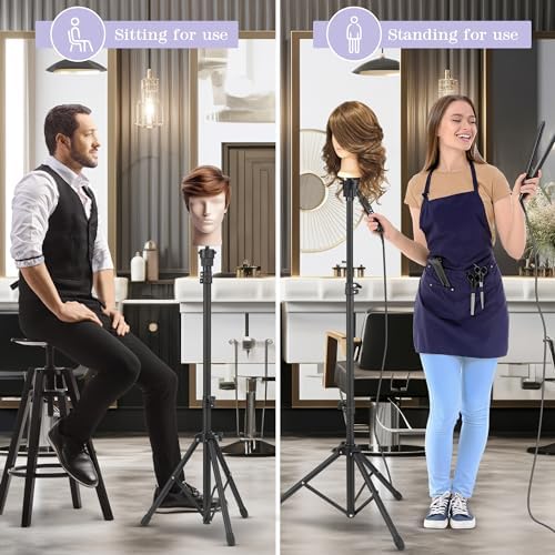 Auroras Wig Stand Tripod, Adjustable 34.64-51.48 Inch - Image 7