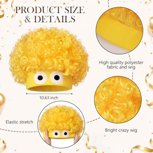 Crazy Wig Hairy Headband Hat, Curls, Yellow B - Image 2