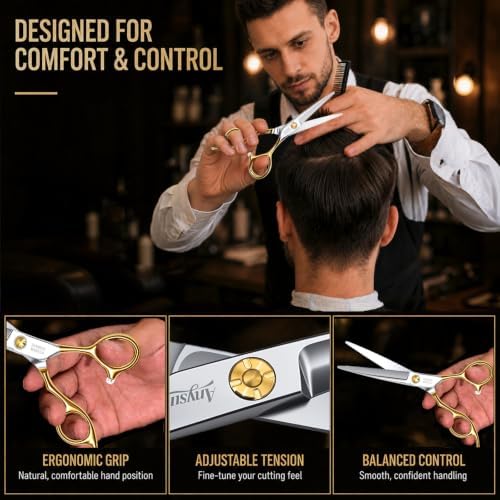 Professional Hair Cutting Scissors 6 inch, Japanese Stainless Steel Razor Edge Barber Shears, Sharp Hair Cutting Shears Hair Scissors for Salon, Barbers, Men, Women, Gift Box - Image 6
