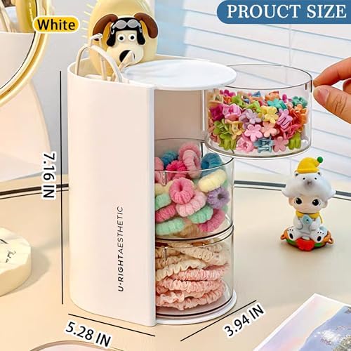 Azurphoric Hair Accessories Organizer with Hair Brush Holder(White,3-Layer) - Image 6