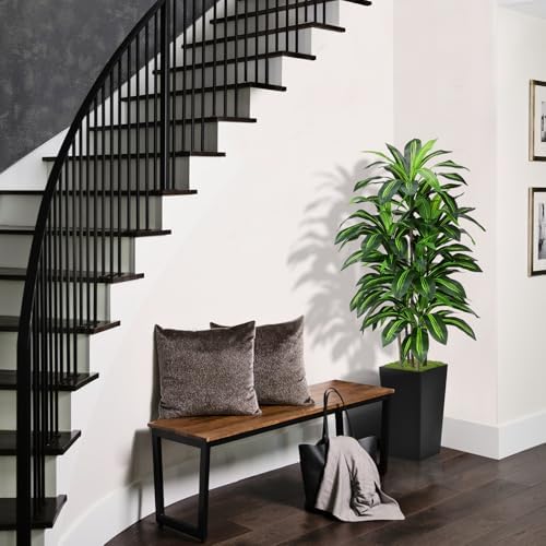 ASTIDY Artificial Plant 5FT Dracaena Fake Tree with Black Tall Planter - Image 2