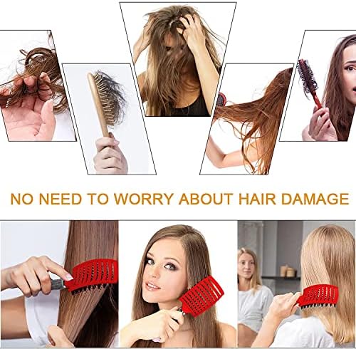 Magical Ultra Detangling Brush for Wet or Dry Hair, Detangler Brush, Fast Drying Styling Massage Hairbrush for Men, Women and Kids (Red+Blue) - Image 2