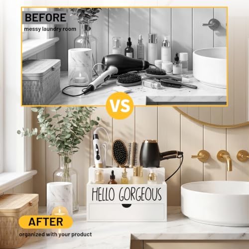 Hair Tool Organizer with Drawer, Hair Dryer Holder, Hot Tools Organizer - Image 2
