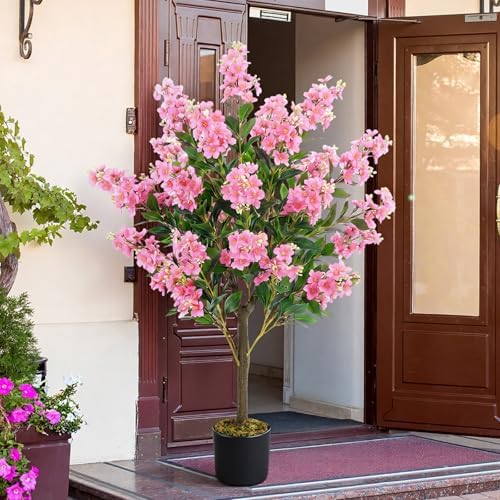 Thiccywoov 1 Pack 3.3 ft Artificial Pink Crape Myrtle Tree Plant by Jgiusenfg