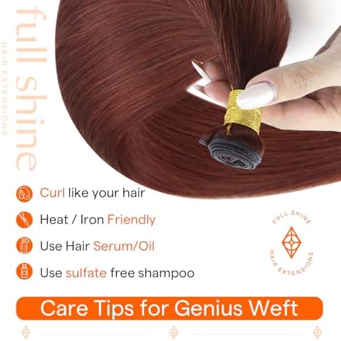 Full Shine Genius Weft Hair Extensions Sew In Add Length 22 Inch 80g - Image 6