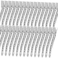 YGDZ Duck Billed Clips, 30pcs 3.5 Inch Metal Alligator Curl Hair Clips with Holes for Styling, Coloring, Thick Hair Rollers, Salon Use, Silver by YGDZ