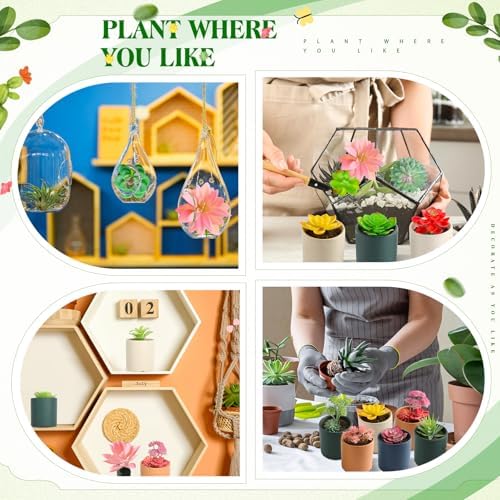 WILLBOND 100 Pcs Fake Succulent Artificial Succulents Plants, Fresh Style - Image 6