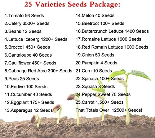 13,500+ Vegetable Fruit Seeds - Grow Your Own Garden Feast - 25 Veggie Fruit Heirloom Varieties- Mega Seed Starter Kit - Gardening Gift - Image 5