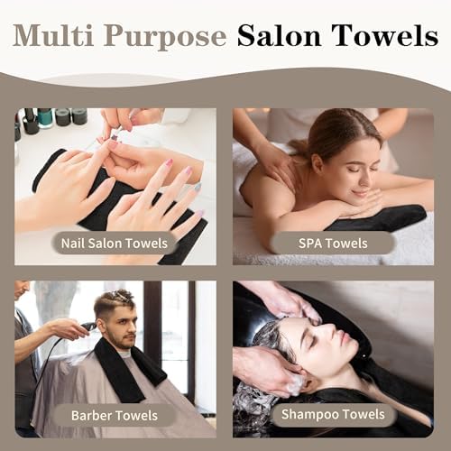 FIXSMITH Salon Towels 12 Pack, Black Microfiber Hair Towels (16 x 27 in) - Image 5
