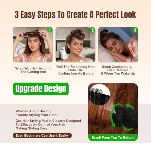 Heatless Curls Overnight, Satin Curling Rods to Sleep in, 3 Pcs - Image 6