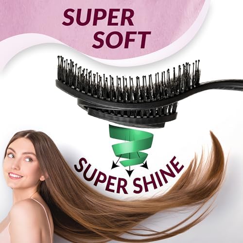 marQus Detangle Boar Brush Women and Men, Exclusive Ultra-soft bending Bristles and Body - Glide Through Tangles With Ease For All Hair Types - Women, Men, Wet And Dry Hair, 1pcs Black Brush - Image 2