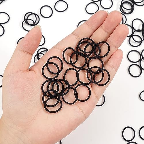 CÉLLOT 360PCS Black Elastic Hair Ties,2cm in Diameter No Crease Finger Rubber Hair Elastics,Small Thin Hair Ponytail Holders Hair Accessories for Women Girls Toddlers Kids - Image 5
