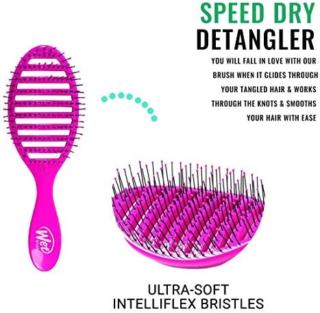 Wet Brush Speed Dry Detangler (Pink)- Ergonomic, Heat Flex Bristles, Blow Dry, Detangling Knots, Snag-Free, Anti-Static Brush for All Hair Type (Pack of 2) - Image 2