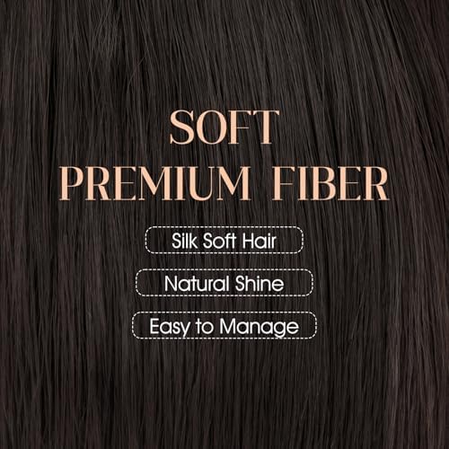Rich Choices Hat Wigs for Women,Dark Gray Baseball Cap with Hair Extensions for Women,Short Bob Hairstyle Caps with Straight Synthetic Hair Attached Adjustable Baseball Cap Wig 6 Inch Dark Brown Hair - Image 3