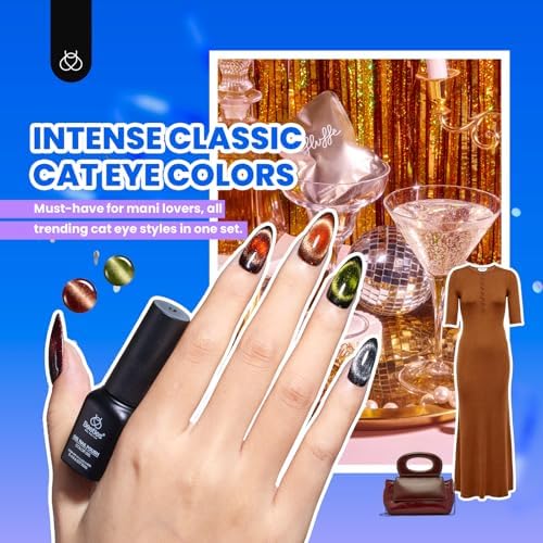 Beetles Cat Eye Gel Nail Polish Set, 20 Colors Fall Cat Eye Gel Nail Kit - Image 3