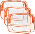 PACKISM Clear Makeup Bag with Zipper - TSA Approved Toiletry Bag, Orange by Packism