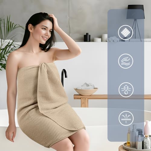 POLYTE 430 GSM Poly Blend Microfiber Quick Dry Waffle Bath Towel, 30x60 in - Image 6