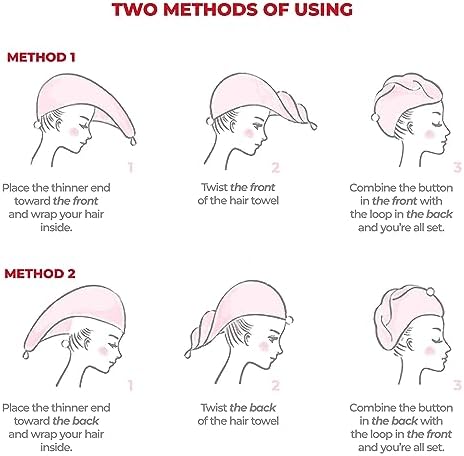 American Soft Linen 100% Cotton Hair Towels for Women, Head Towel Cap, Cotton Hair Turban Towel Wrap for Long Curly Anti Frizz Hair, Soft and Absorbent Cotton Hair Towels 2 Pack, Beige - Image 6