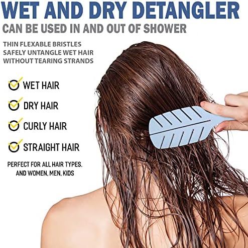 Fiora Naturals Detangler Brush for Wet and Dry Hair, Soft Detangling Brush - Image 2