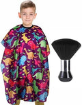 Kids Barber Cape with Neck Duster Brush, Salon Hair Cutting Apron by YELEGAI