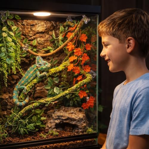 Reptile Vines Plants for Terrarium, Flexible Vines Jungle Climbing Branch with Leaves Tank Decor for Snakes Bearded Dragons Geckos Hermit Crabs Lizards Chameleons - Image 6
