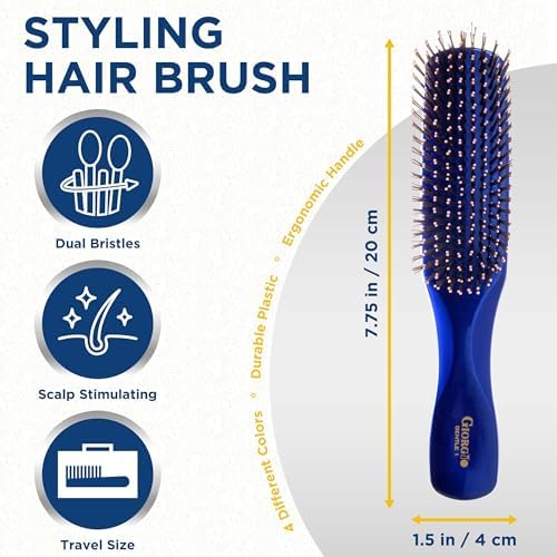 Giorgio Gentle Detangler Hair Brush - Dual Length Bristles for Men, Fine and Thick Hair, Scalp Massager, Travel Brush for Wet or Dry Hair - Image 2