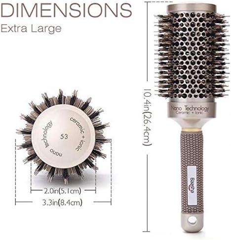 Baasha Hair Brush, Large 3 Inch Round Brush with Boar Bristle, Vented Ceramic Barrel, for Long Hair, Curly Hair, Salon Quality, 1 Count - Image 5