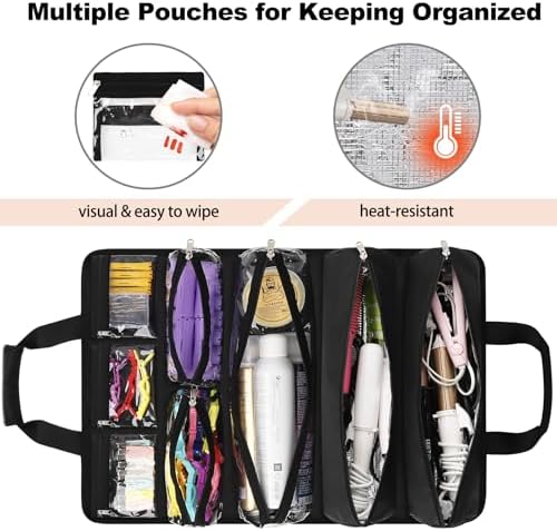 Hairstylist Travel Bag, Roll Up Cosmetology Traveling Case for Supplies - Image 3