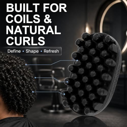 Rubber Curling Hair Brush, Twist Tool for Afro Hair Women and Men - Image 5
