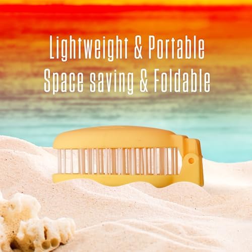 Mini Detangler Travel Hair Brush with Mirror, Makaron Hair Brushes for Women, Men and Kids, Unique 3D Flexible Design for All Hair Types, Styling Accessory, Travel Essentials for Women (YELLOW) - Image 6