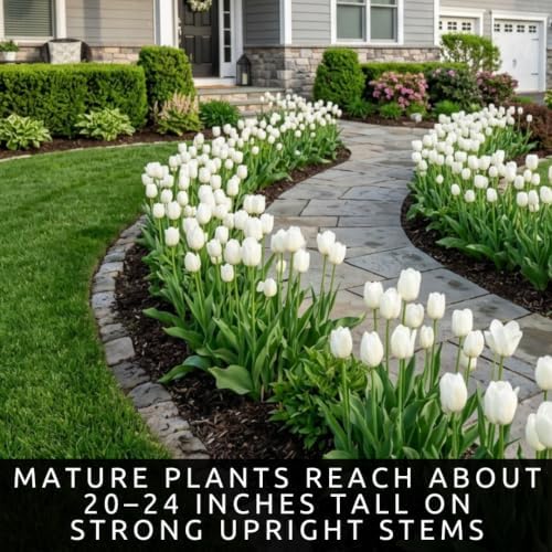 25 White Wedding Dress Tulip Bulbs | Double White Tulips for Spring Gardens - Image 5