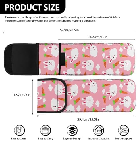 ZOUTAIRONG Cute Bunny Curling Iron Holder Heat Resistant Travel Curling Iron Bag Flat Iron Case Heat Resistant Travel Bag Hot Tools Travel Bag with Two Pocket Flat Iron Case Holder with Thermal Liner - Image 3