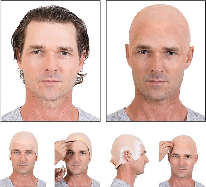 Kangaroo Realistic Beige Latex Bald Cap for Men & Women for Halloween Party - Image 6