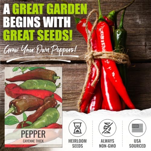 Seed Needs Thick Cayenne Pepper Seeds to Plant Vegetables - 10 Packs - Image 2