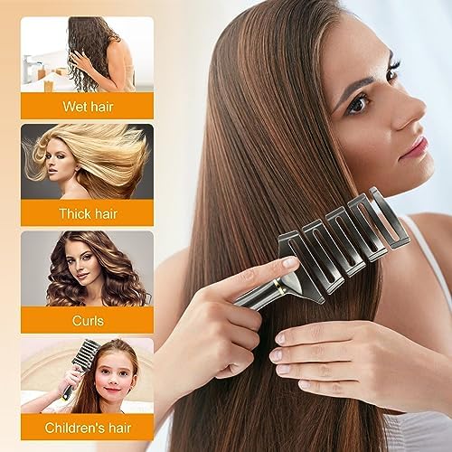 SHINLEA Curved Detangling Brush for Curly Hair, Professional Vented Anti-Tangle Brush for Wet & Dry, Ideal for Textured 2A to 4C Hair and Thick Blow Drying - Image 5